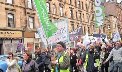 Branch members marching