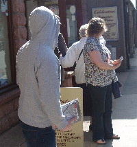 UNISON members and supporters leaflet to stop BNP