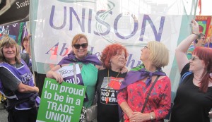 Delegates with Heather Wakefield, head of UNISON Local Government