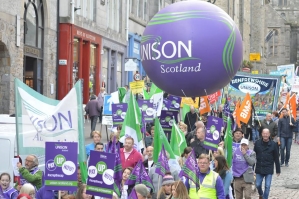 Branch banner joins march