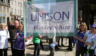 Banner at rally