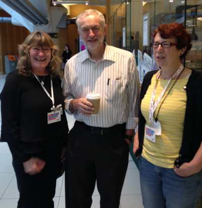Kate and Deirdre with Jeremy Corbyn